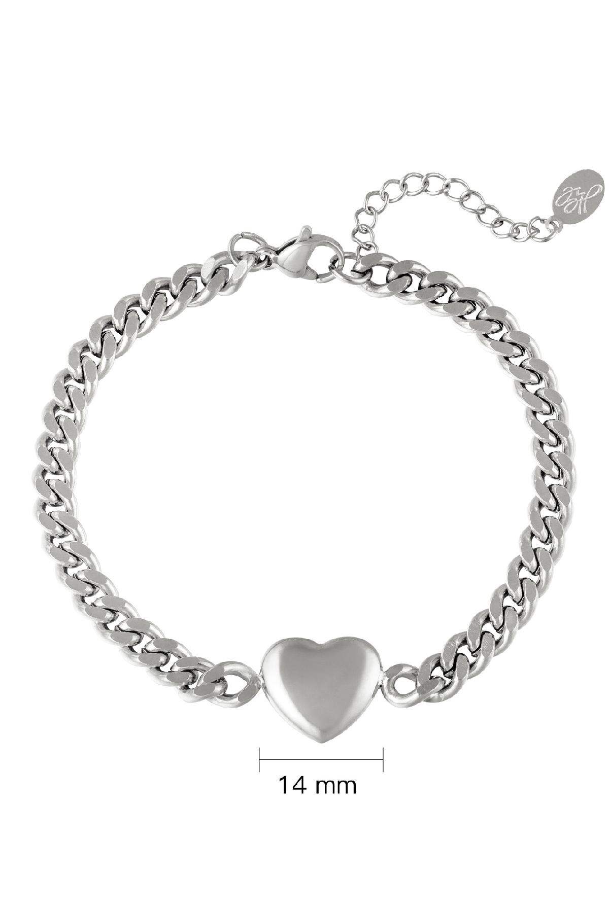 Armband Chained Heart Zilver Stainless Steel h5 Afbeelding3