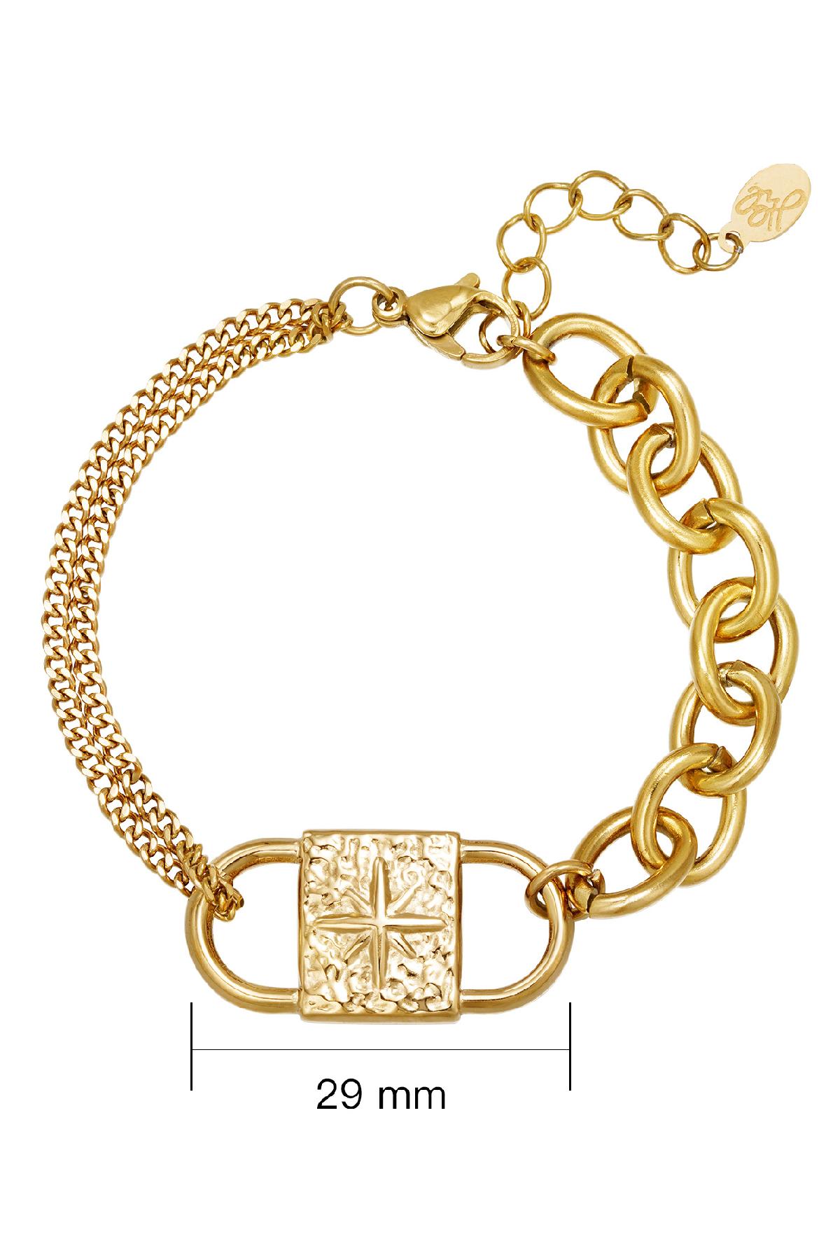 Armband Chunky Lock Goldfarbe Edelstahl h5 Bild3