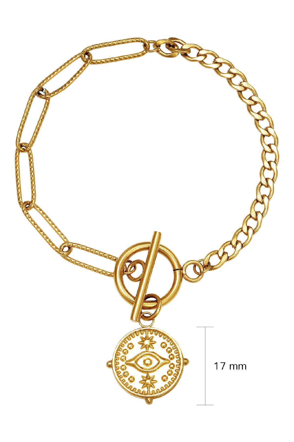 Bracelet Locked Eye Gold Stainless Steel h5 Immagine2