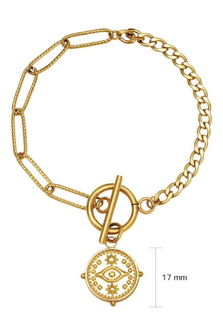 Bracelet Locked Eye Gold Stainless Steel