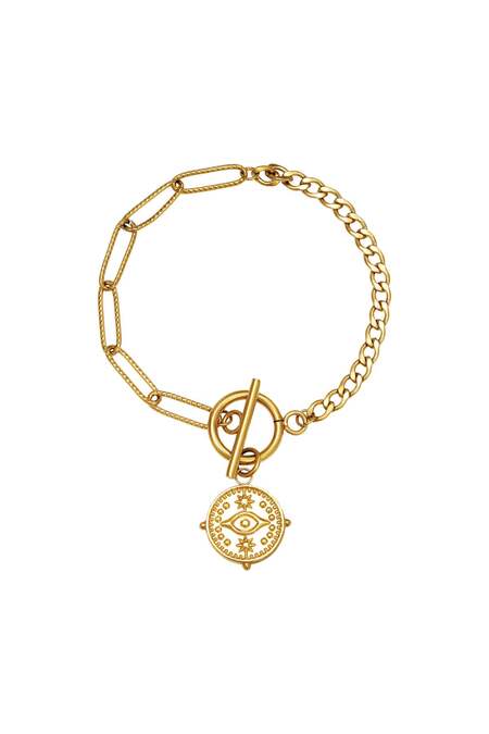 Bracelet Locked Eye Gold Stainless Steel 2