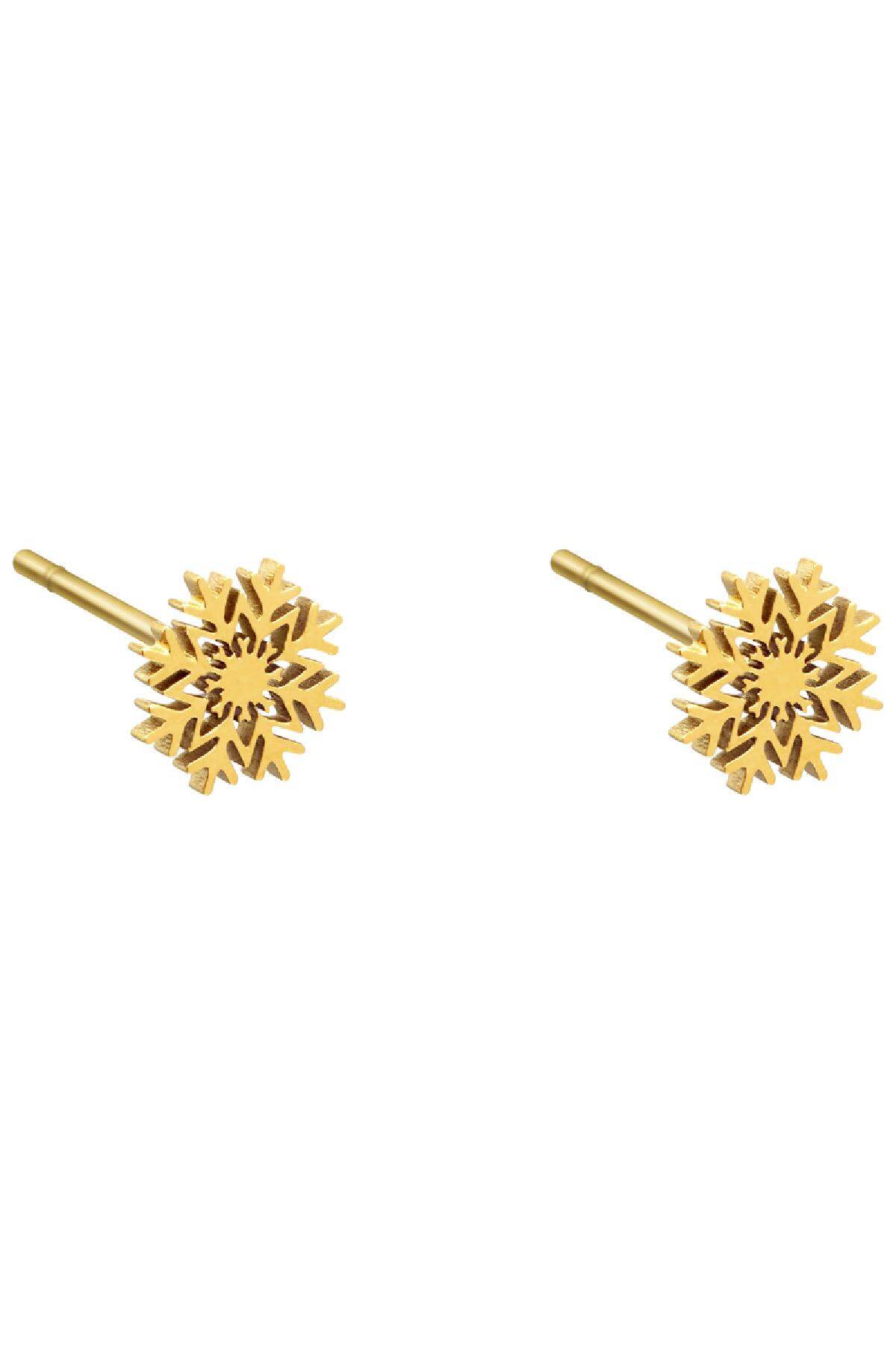 Ohrringe Snowflake Goldfarbe Edelstahl Bild3