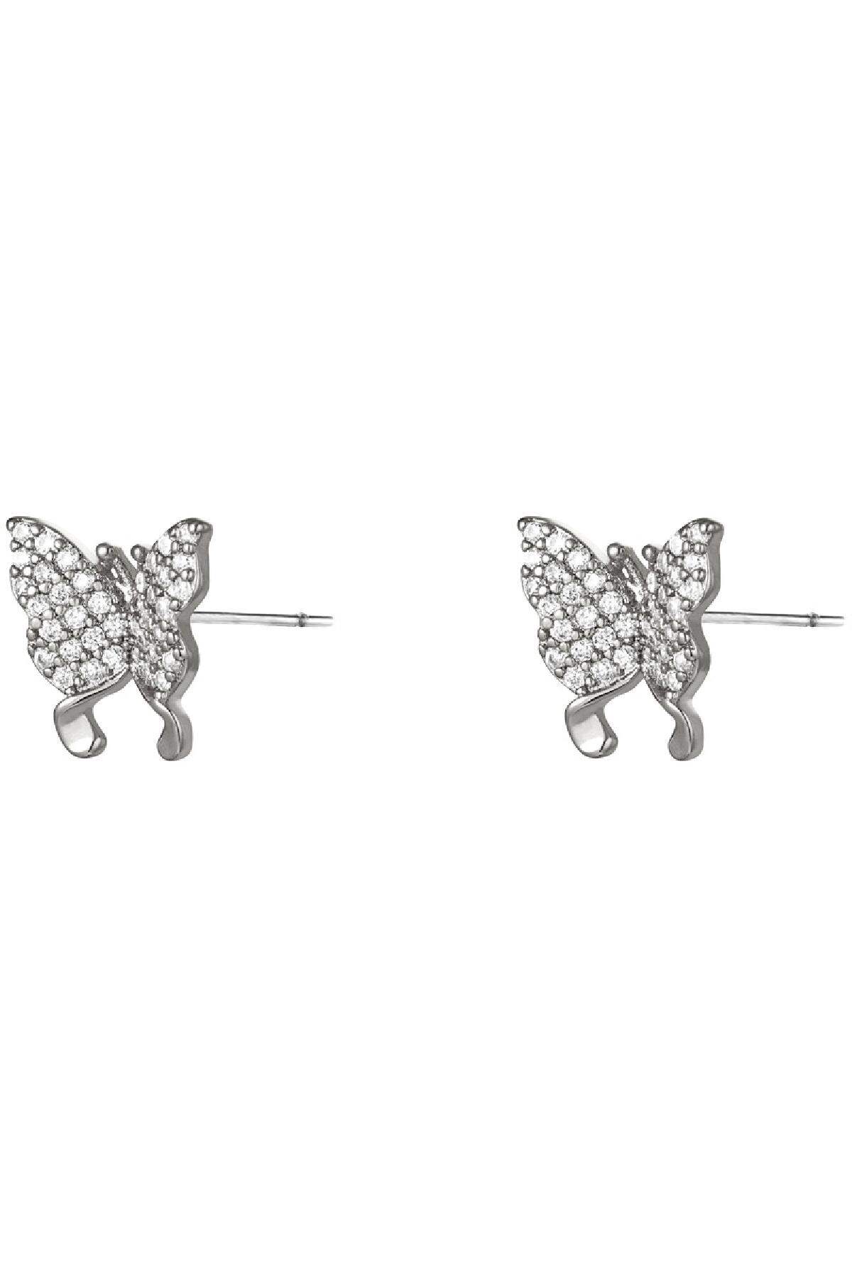 Ohrringe Shiny Butterfly Silber Kupfer h5 Bild2