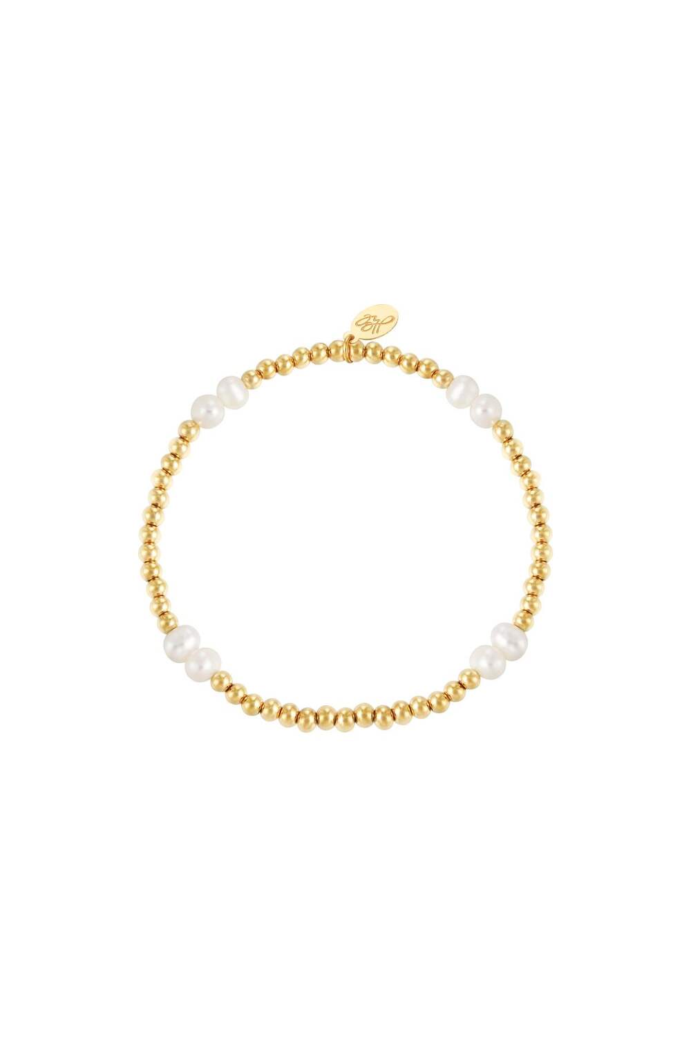 Armband pearl mix Goldfarbe Edelstahl