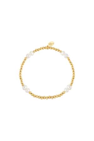 Armband pearl mix Goldfarbe Edelstahl h5