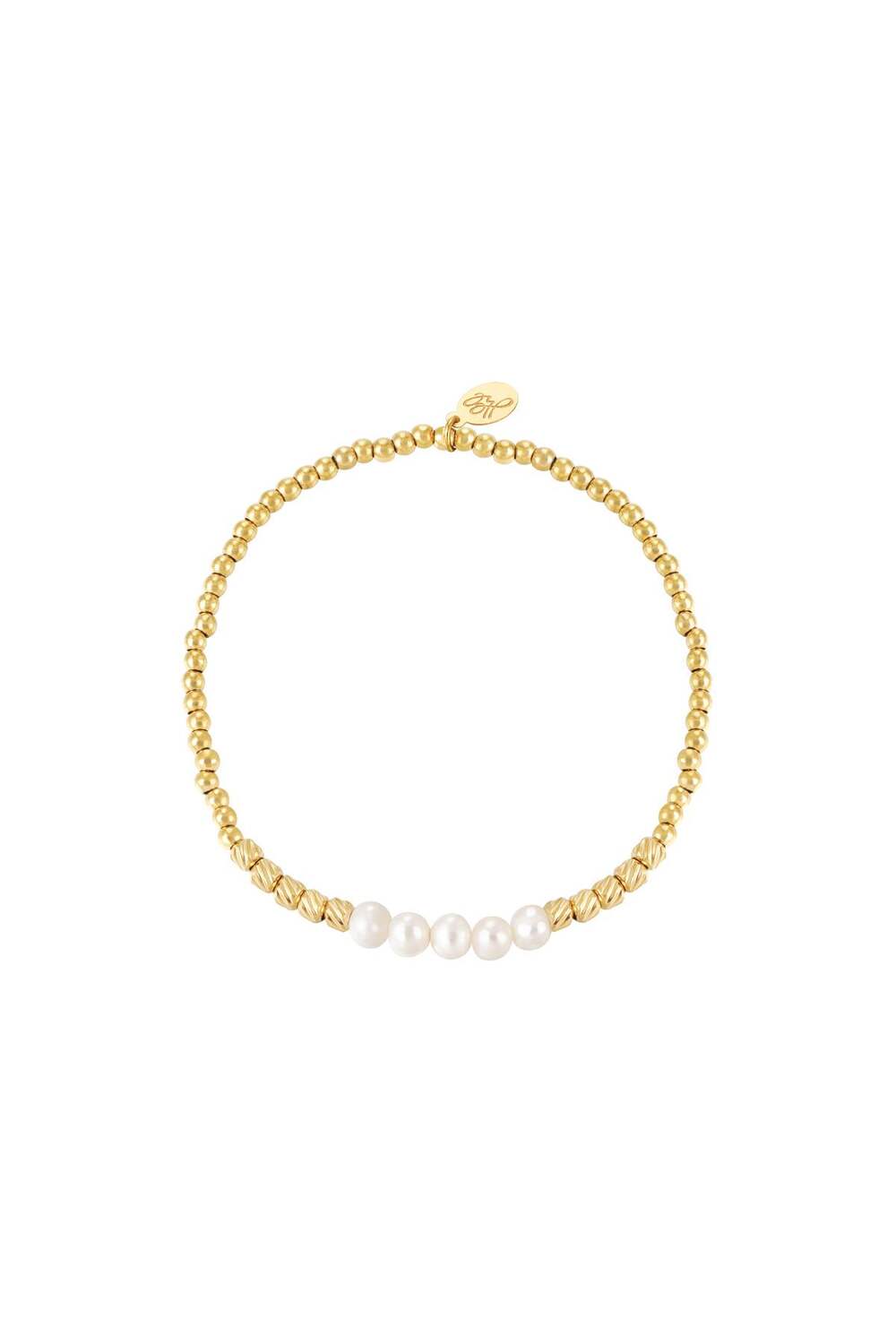 Bracelet Pearl Beads Gold Color Stainless Steel