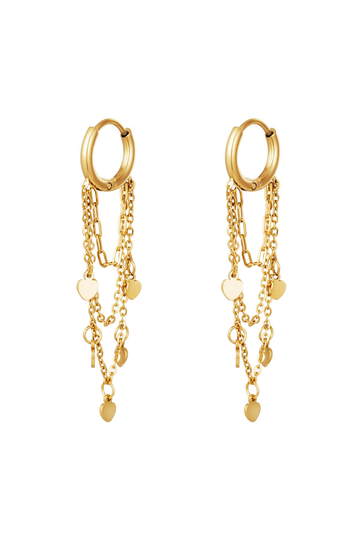 Boucles d'oreilles Hanging Hearts Acier inoxydable 