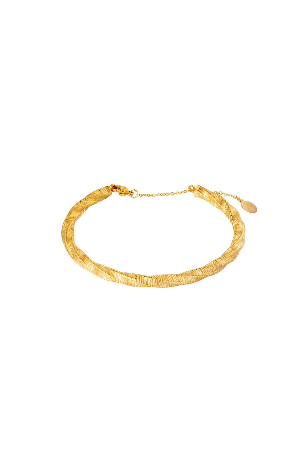 Bracelet Bangle Twist Gold Color Stainless Steel One size h5