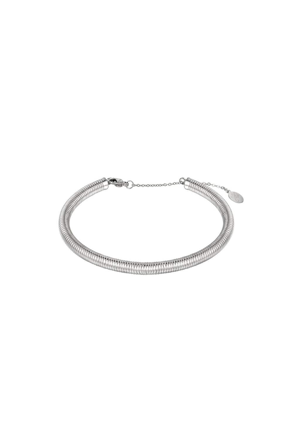 Bracelet Bangle Coil Silver Color Stainless Steel One size