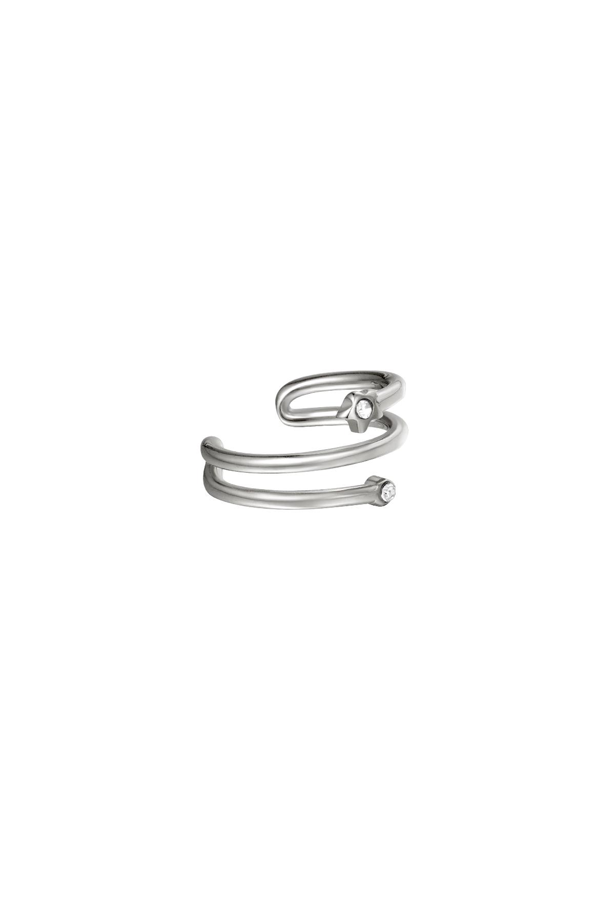 Groothandel Earcuff Spiraal met Kleine Steentjes Zilverkleurig Roestvrij Staal Basisvorm
