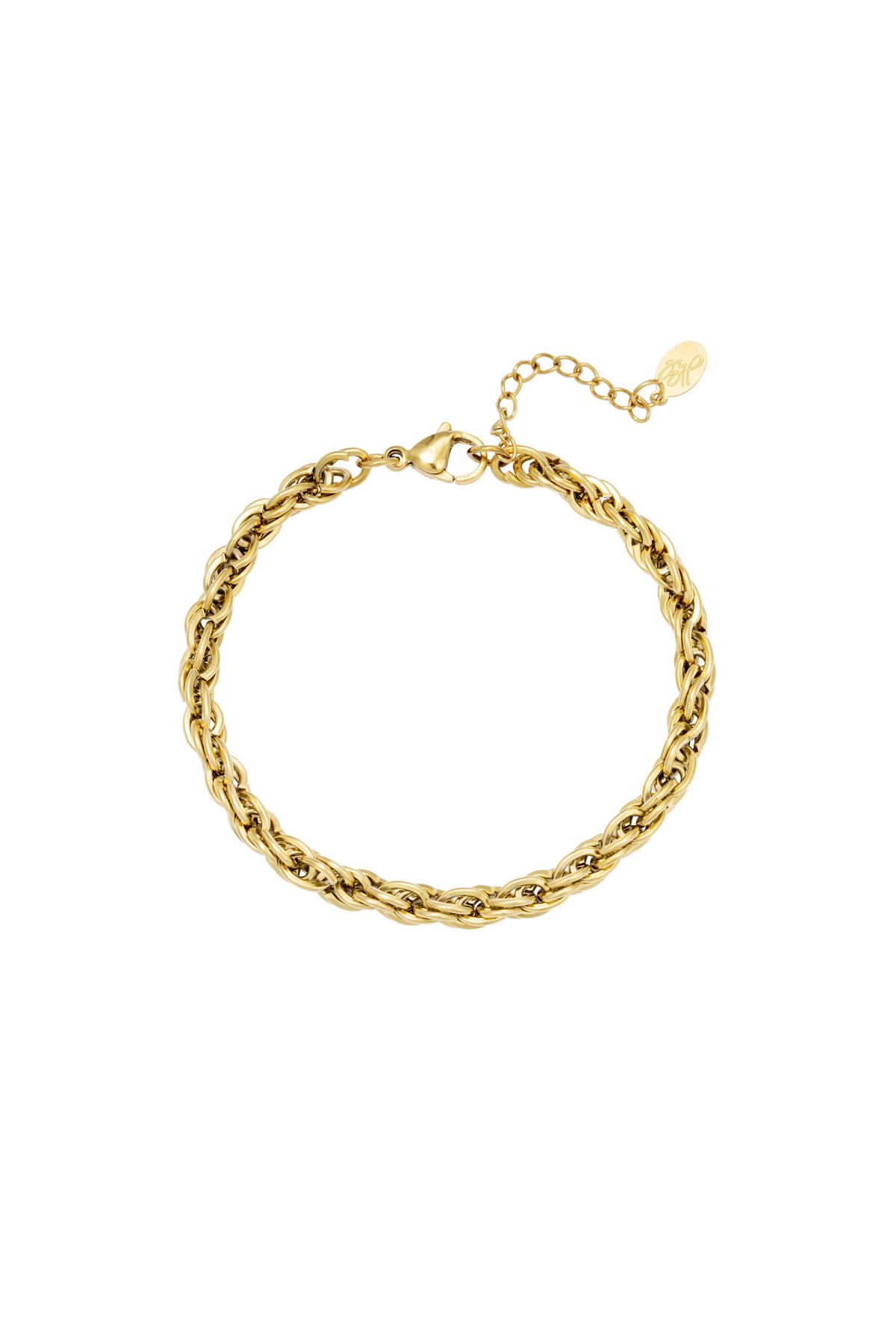 Bracciale a catena intrecciata Gold Stainless Steel h5 