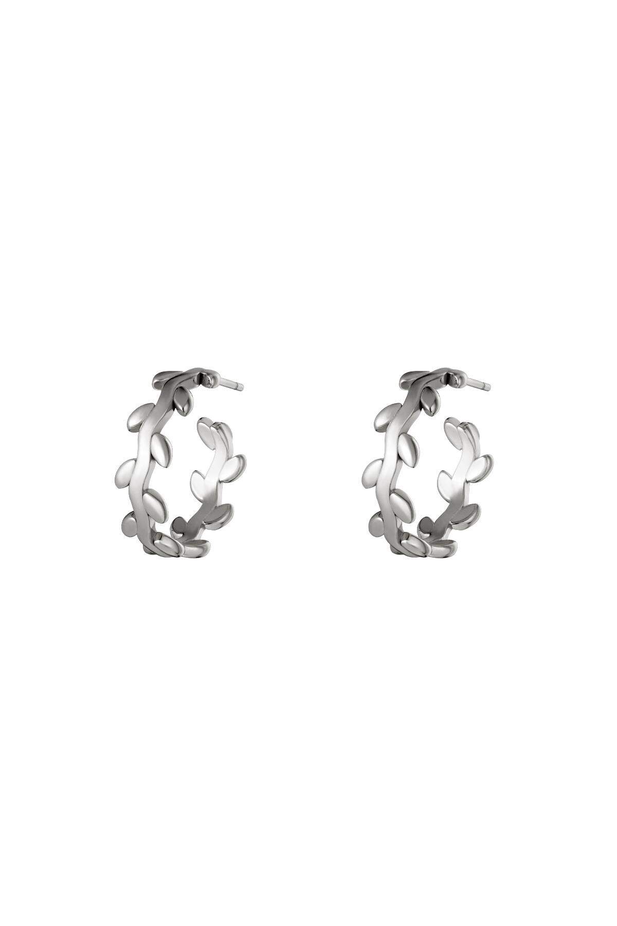 stainless steel earrings laurel wreath hoops  2