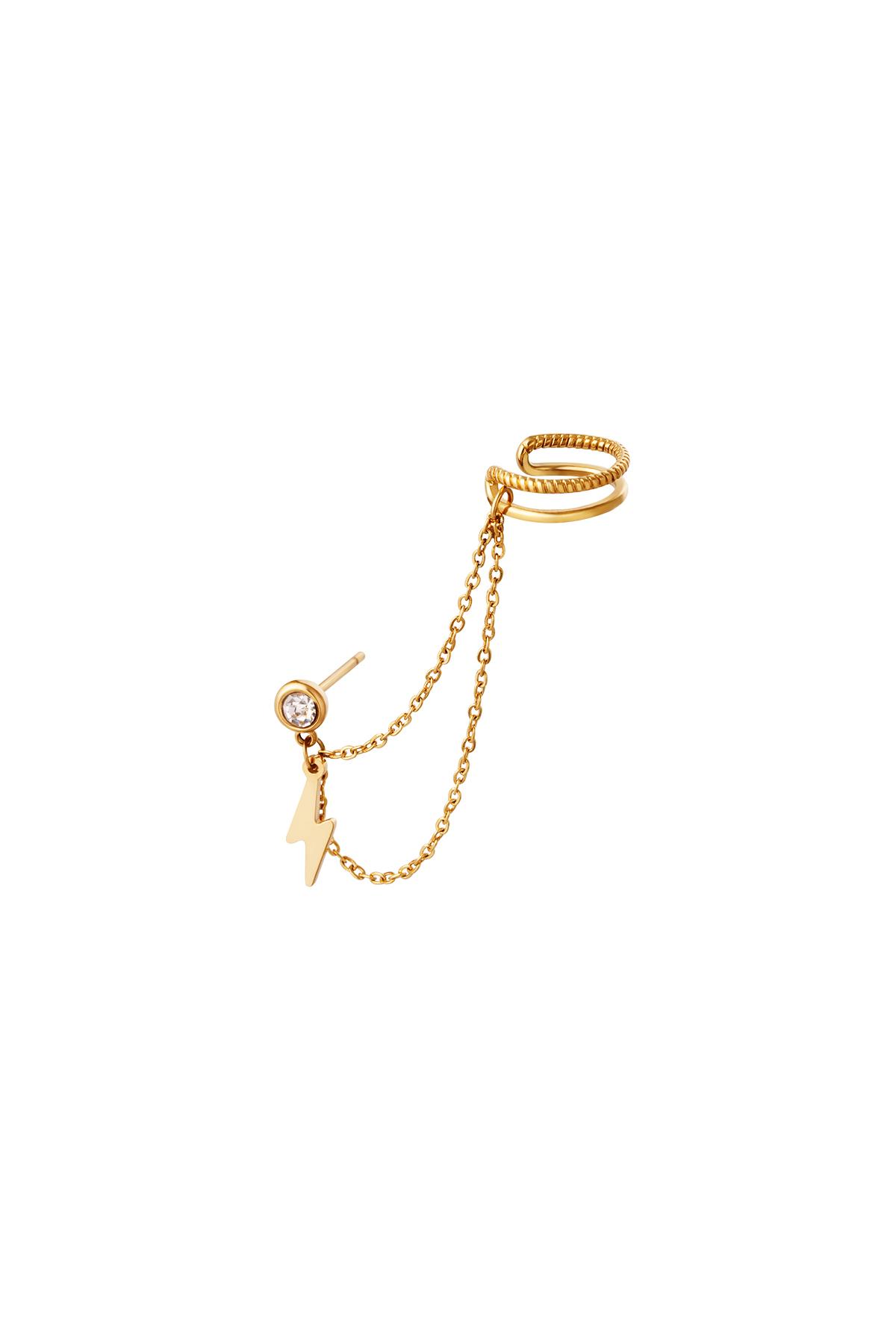 Groothandel RVS Oorclips Bliksemschicht Design voor Unisex - Set van 1