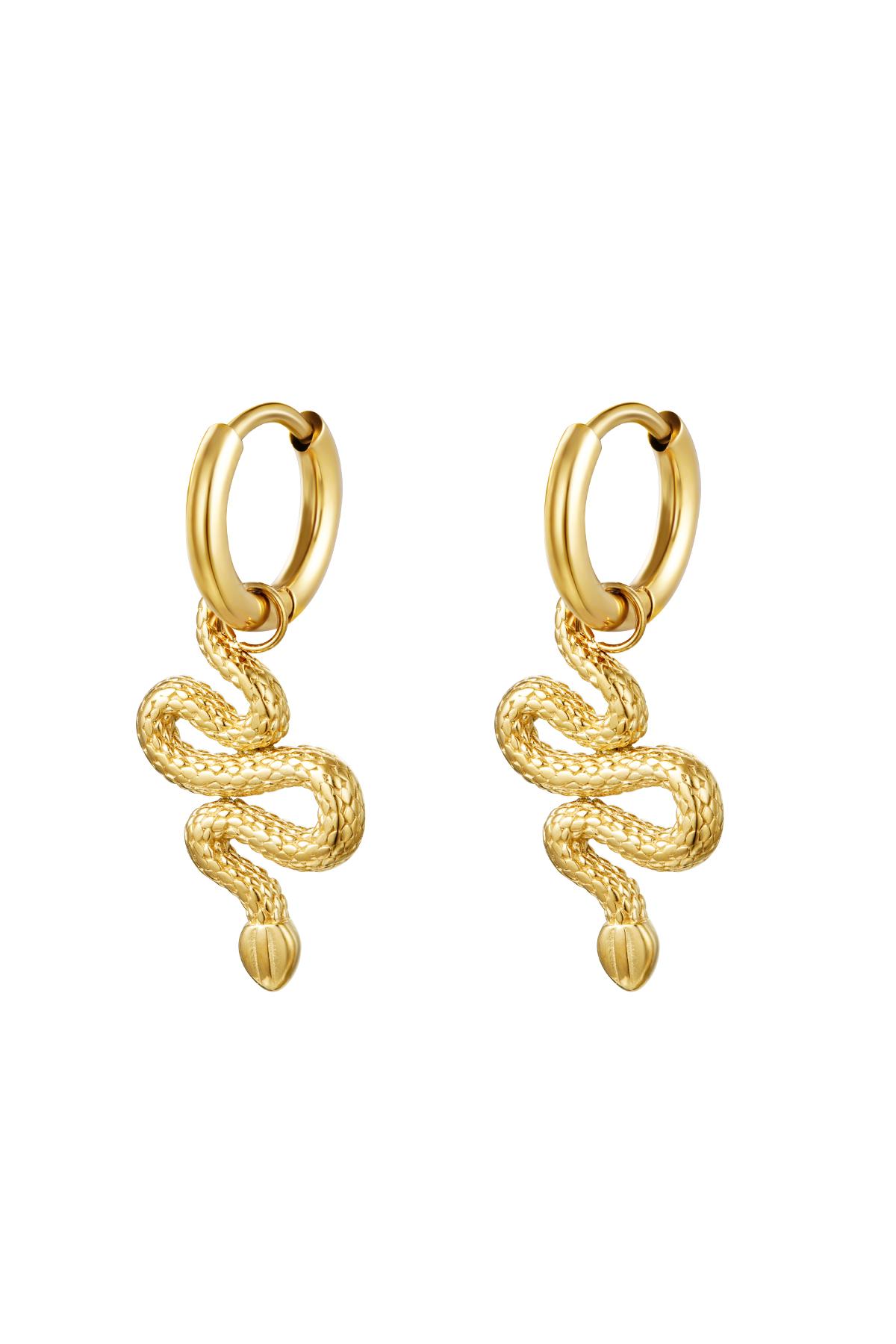 Oorbellen Shiny Serpent Goud kleur Stainless Steel