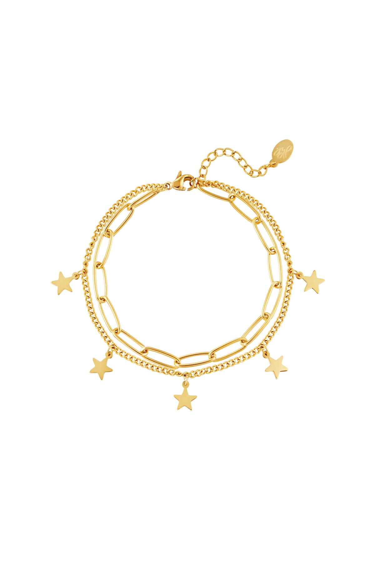 Groothandel Goudkleurig RVS Sterren Ketting Armband Set van 1