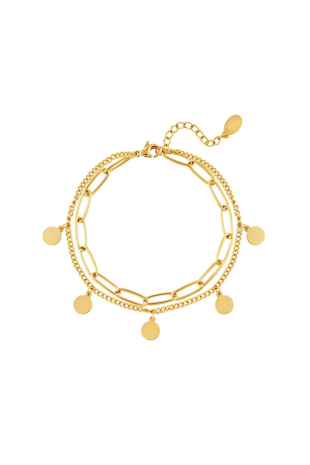 Pulsera Cadena Círculo Color dorado Acero inoxidable h5 