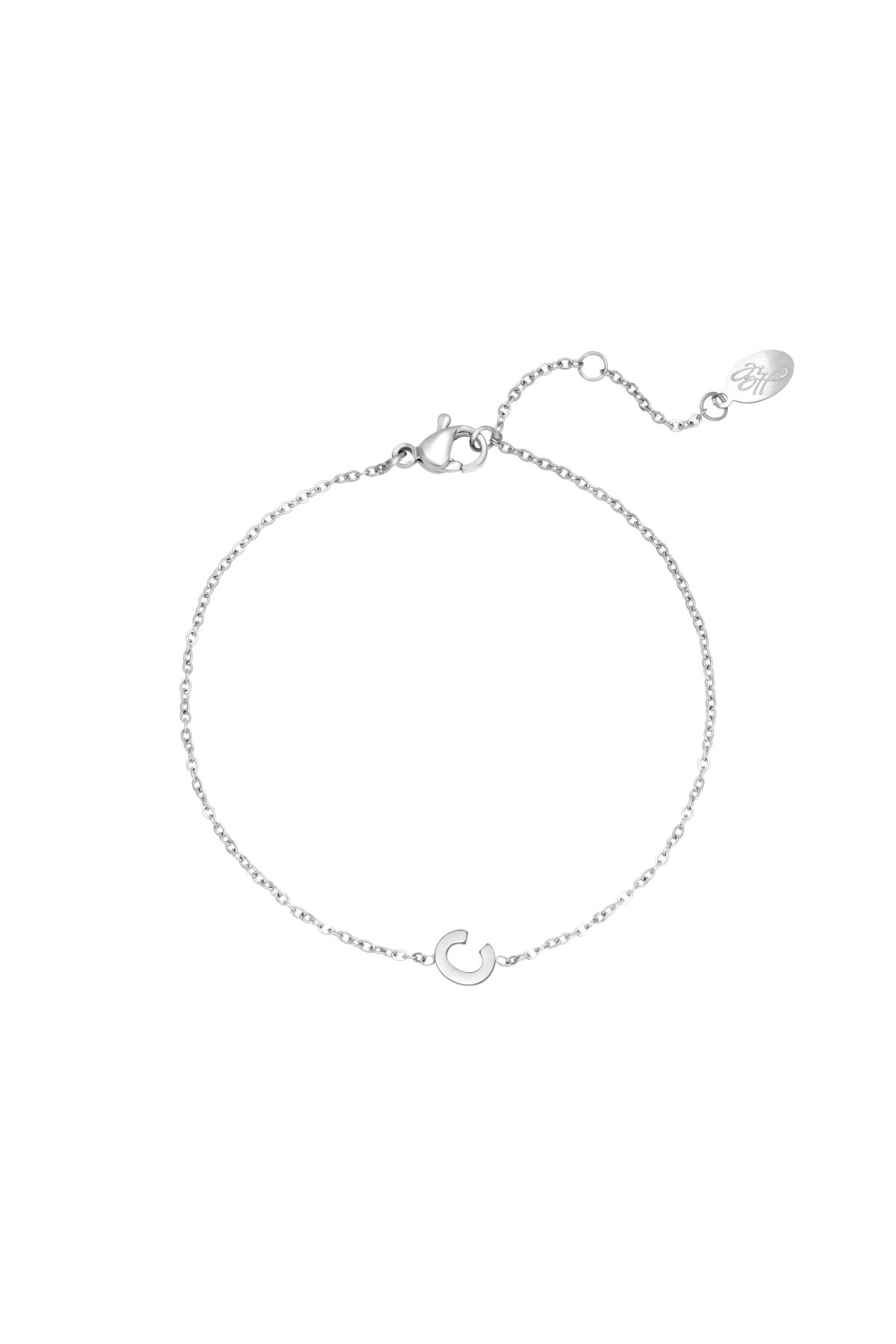 Groothandel RVS Armband Eenvoudige Vorm Initiaal C Sieraden