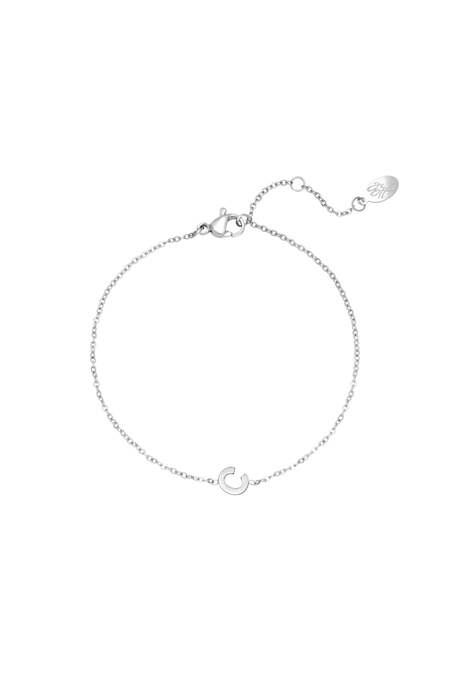 Bracciale in acciaio inossidabile Iniziale C Silver Color Stainless Steel 2