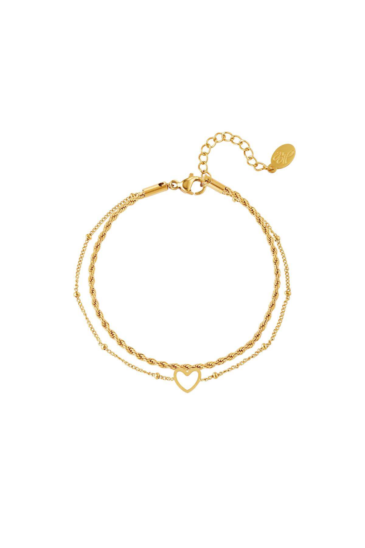 Çok katmanlı paslanmaz çelik bileklik Gold Stainless Steel h5 