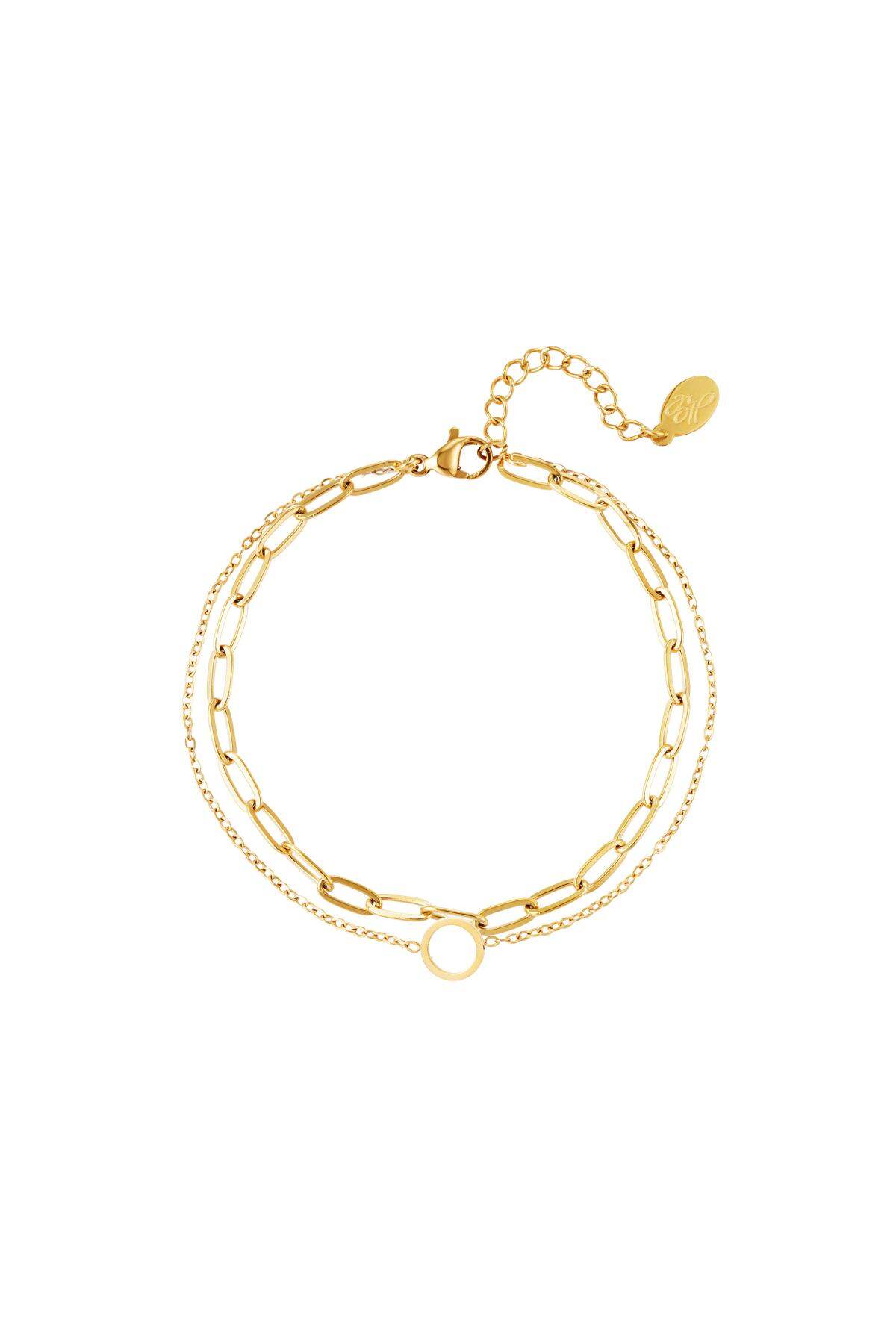 Bracciale multistrato in acciaio inossidabile Gold Stainless Steel h5 