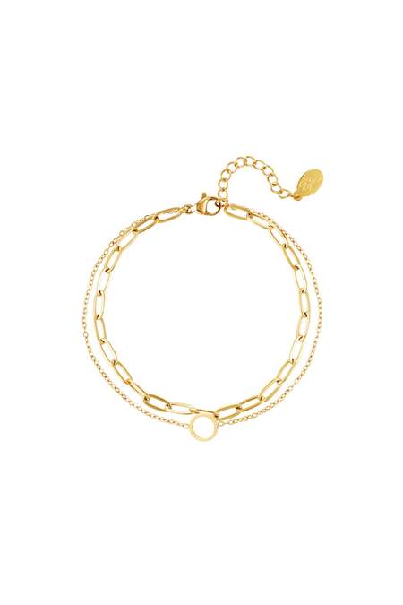Bracciale multistrato in acciaio inossidabile Gold Stainless Steel 2