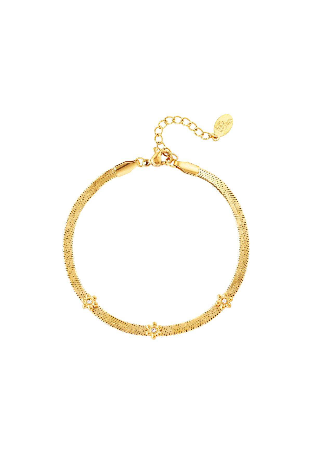 stainless steel bracelet with little flowers  2