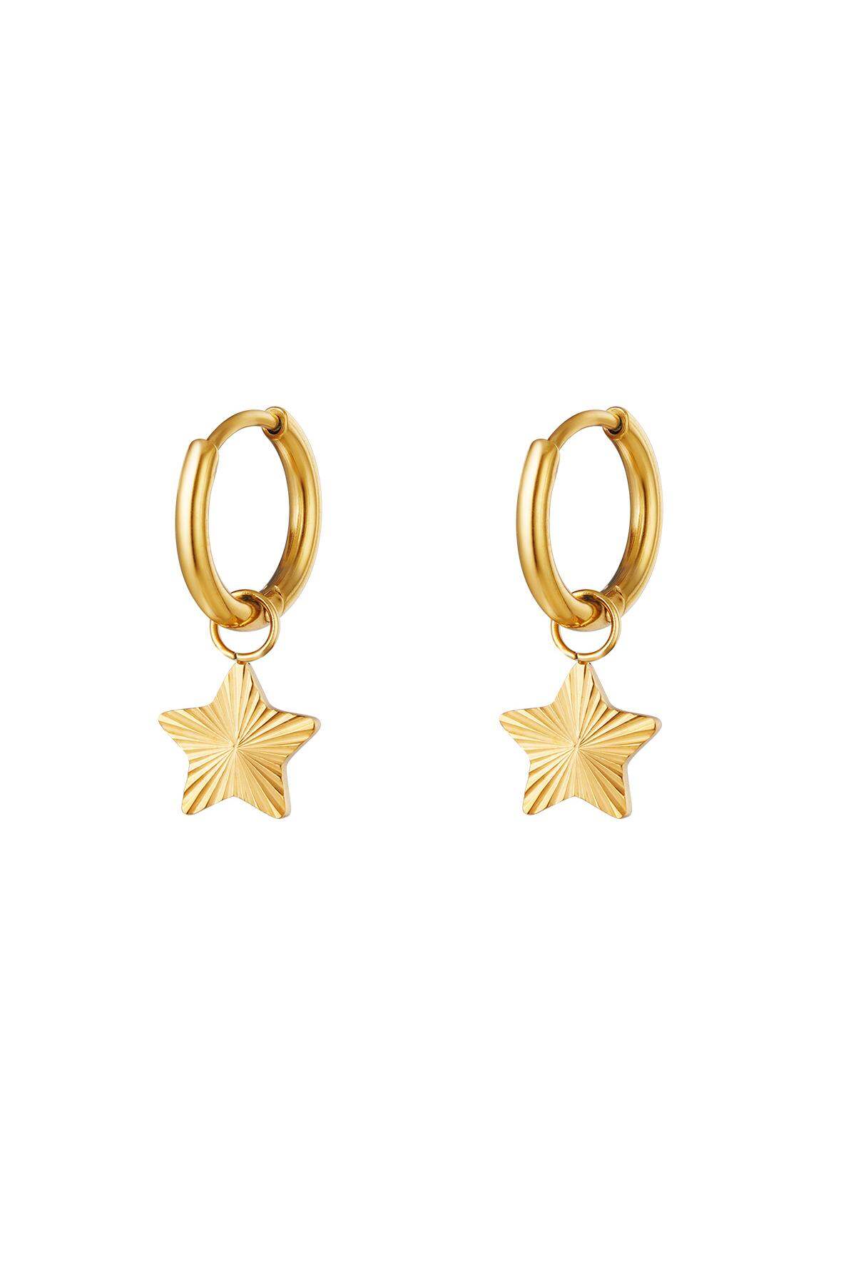 orecchini in acciaio inox stella Gold Stainless Steel 