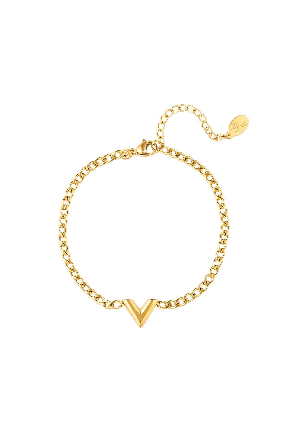 stainless steel bracelet letter v 