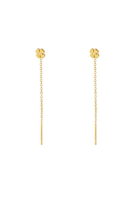 pendientes de cadena de acero inoxidable clover