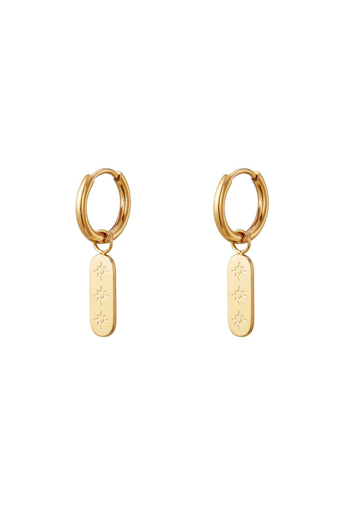 Orecchini in acciaio inox sole Gold Stainless Steel 