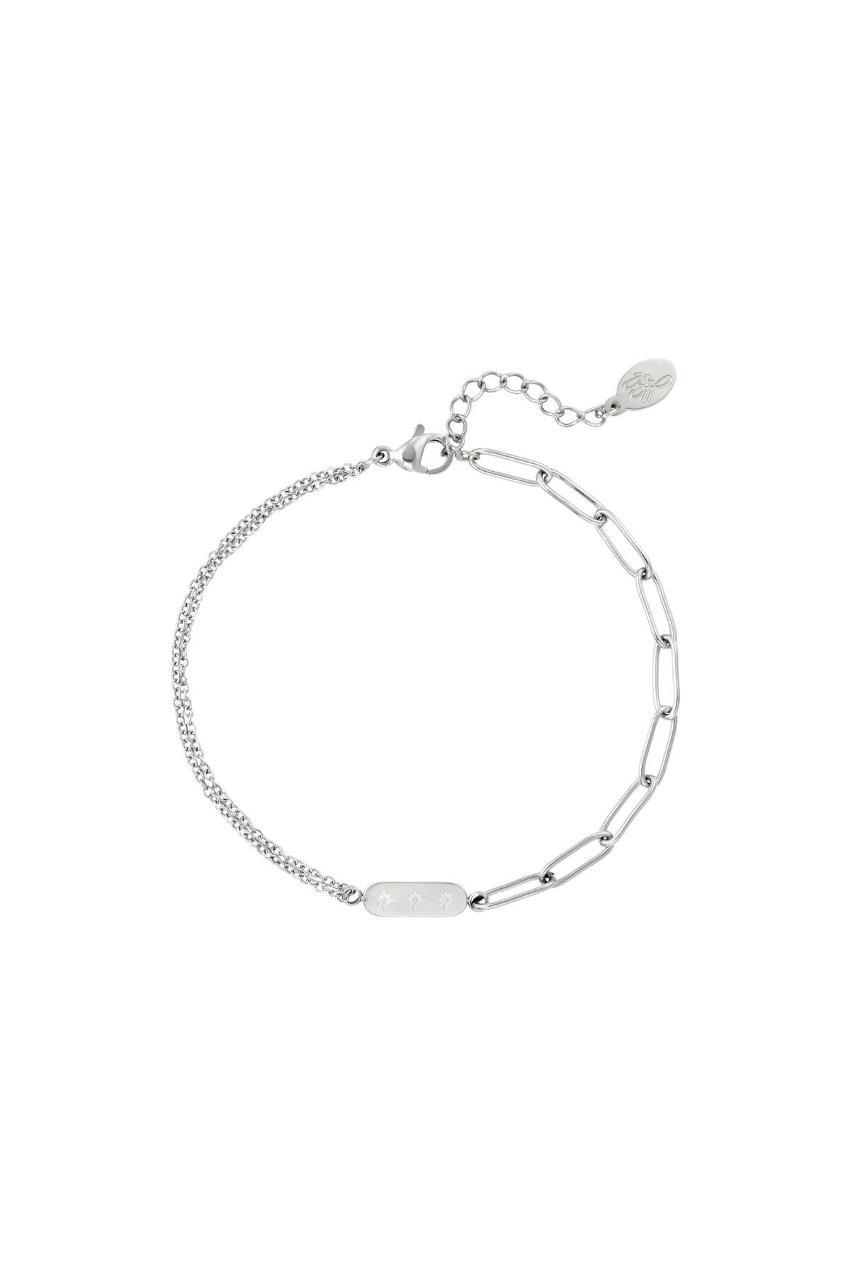Groothandel RVS Armband Dubbele Ketting met Bedel Eenvoudige Vorm, foto 4 van 4