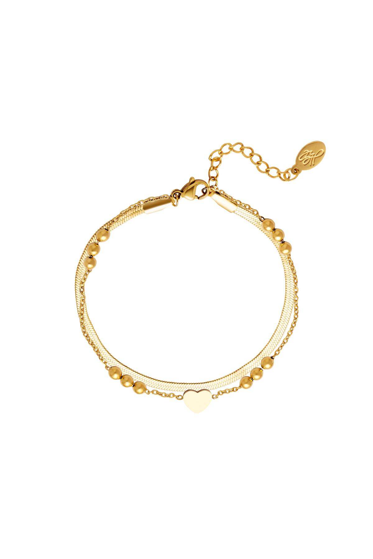 Armband mit mehreren Ketten Goldfarbe Edelstahl h5 