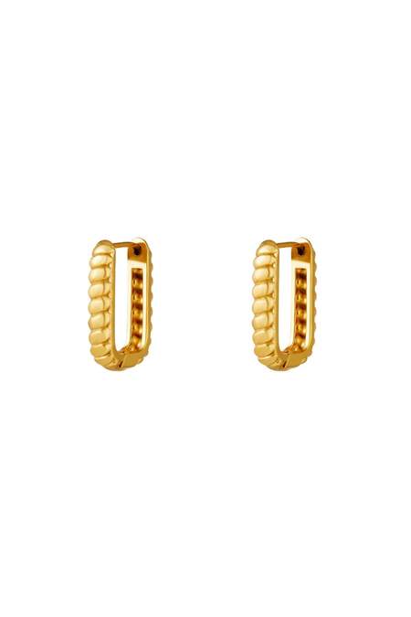 Baquette Rechthoek Oorbellen Klein Goud Kleur Stainless Steel