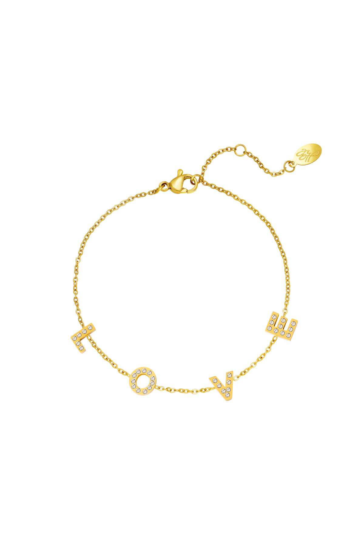 bracelet acier inoxydable amour couleur or h5 