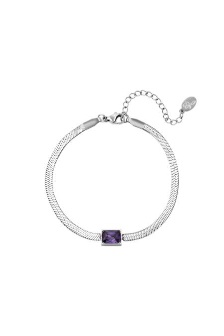 stainless steel bracelet square charm green &