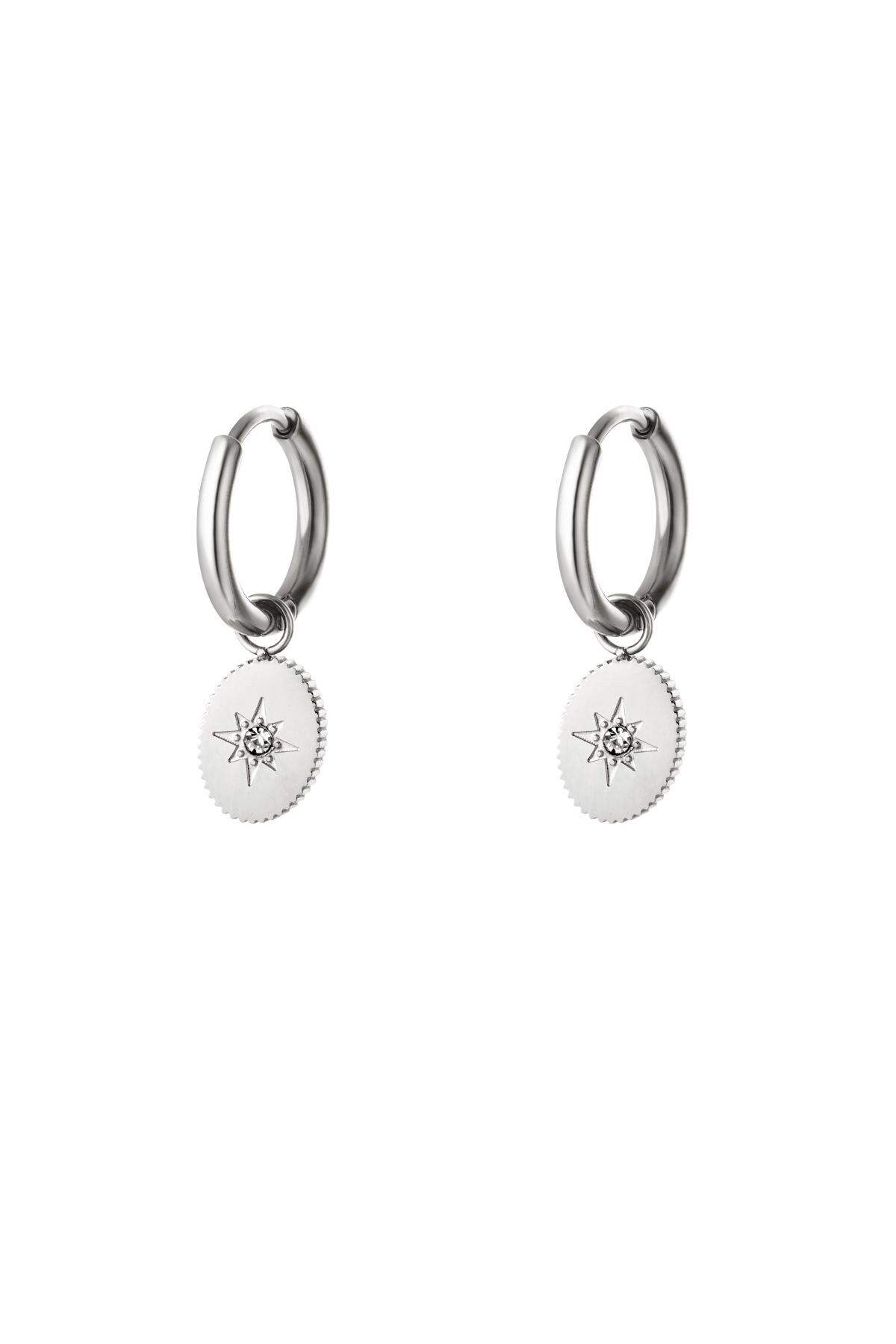 Orecchini stella con zircone Silver Color Stainless Steel 2