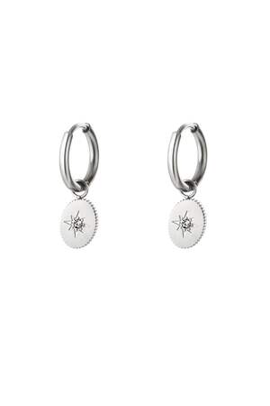 Pendientes estrella con circonitas Plata Acero inoxidable h5