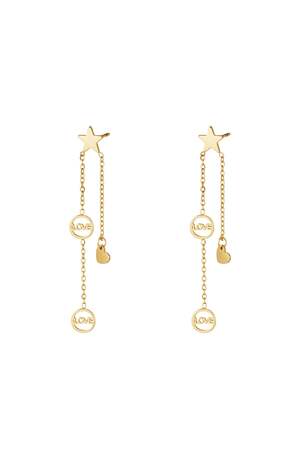 Earrings falling star Gold Color Stainless Steel h5
