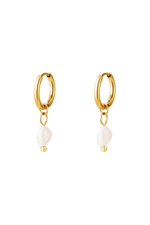 Earrings Sweet Water Pearl Silver Color Stainless Steel h5 