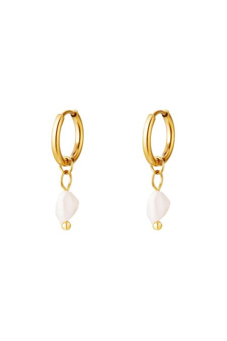Pendientes Perla Agua Dulce Plata Acero Inoxidable