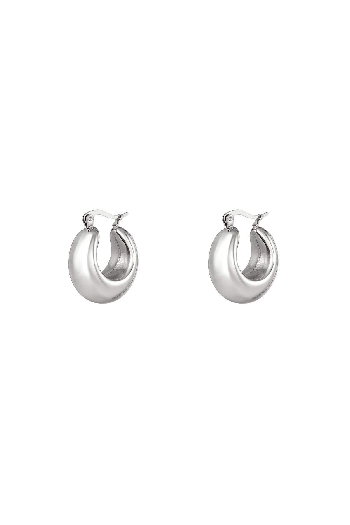 Kalın halka küpeler küçük Silver Color Stainless Steel 2