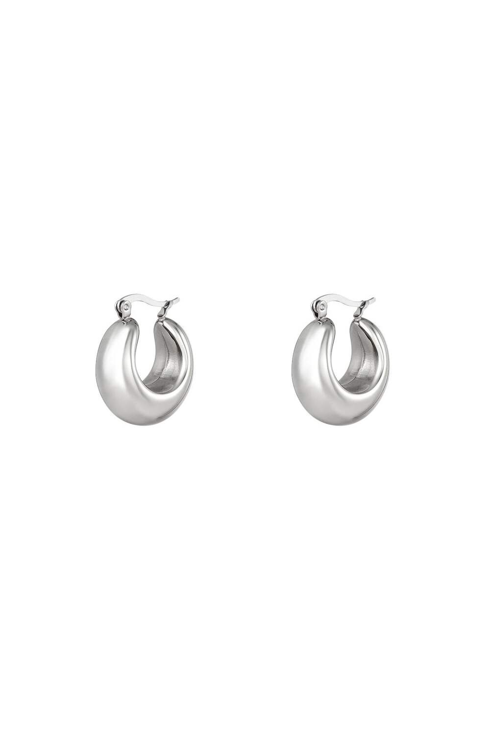 Boucles d'oreilles audacieuses petites Argenté Acier inoxydable