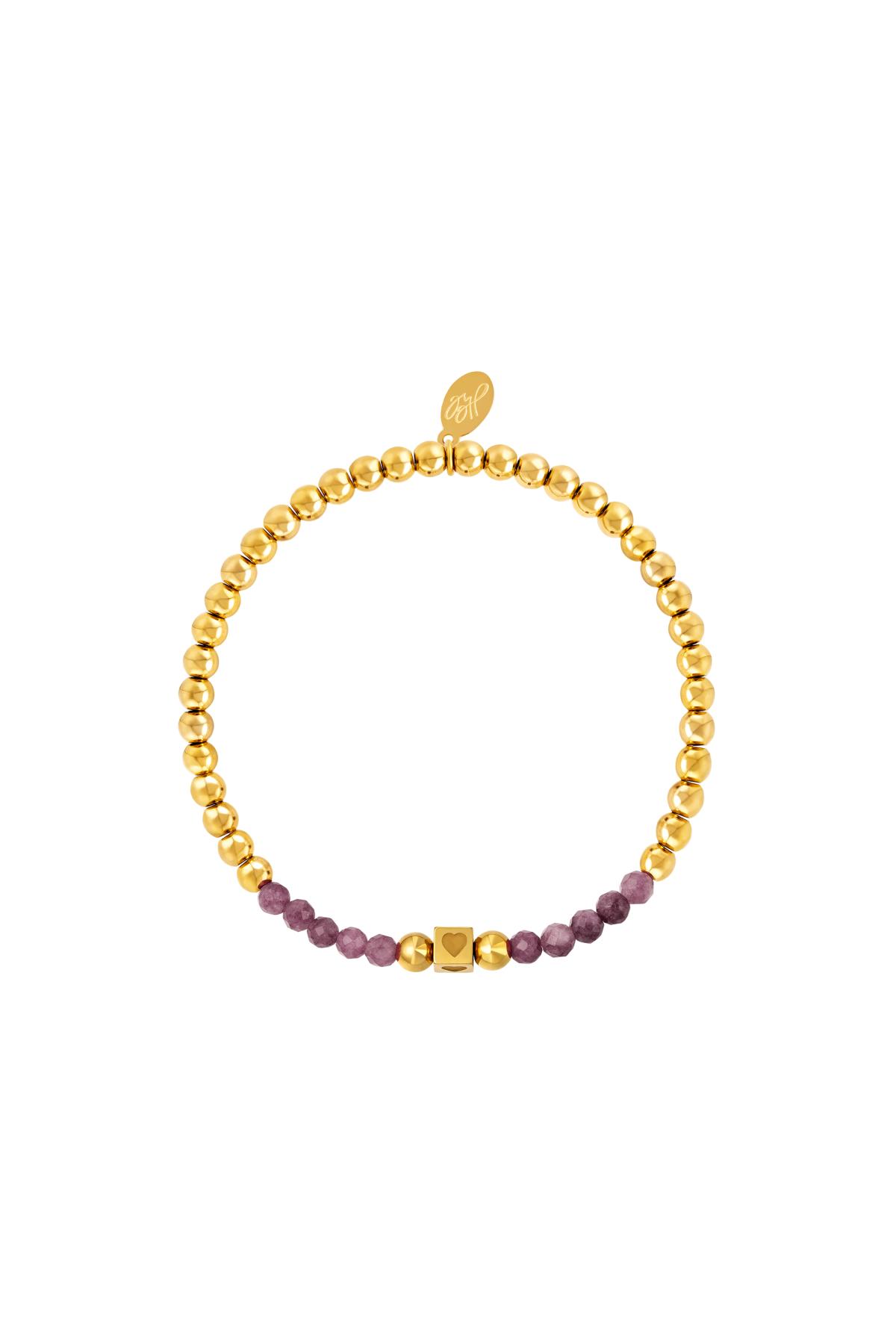 Groothandel Geparel Armband van RVS met Steentjes Paars Set van 1