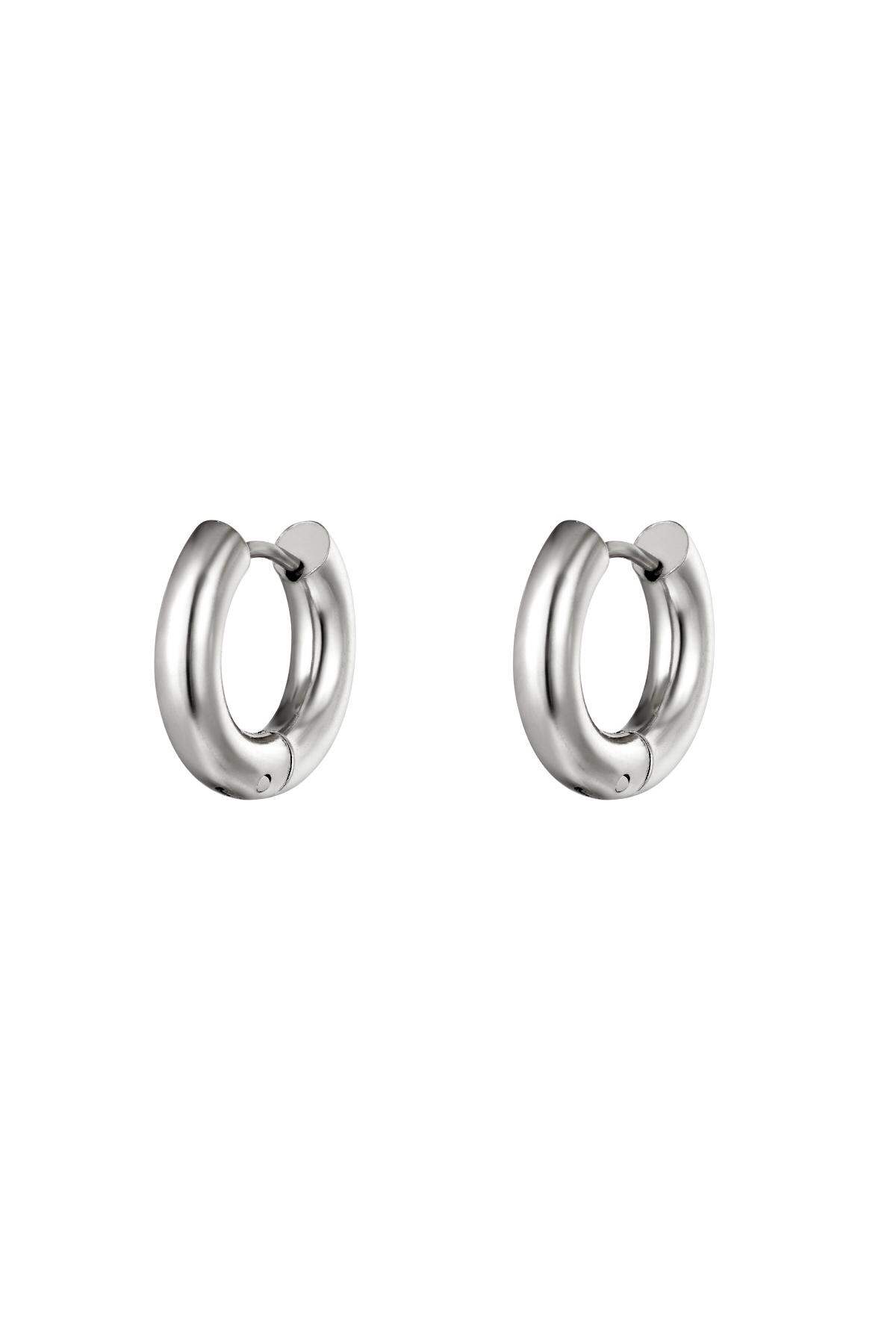 orecchini spessi Silver Color Stainless Steel h5 