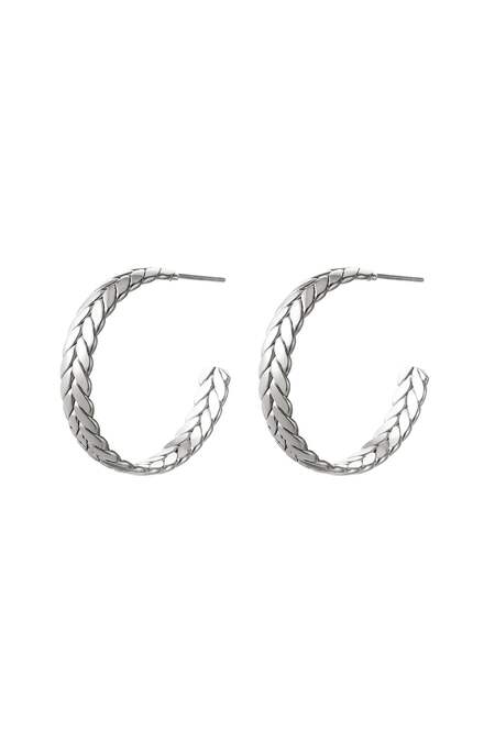 Oorbellen Gevlochten Zilver Stainless Steel