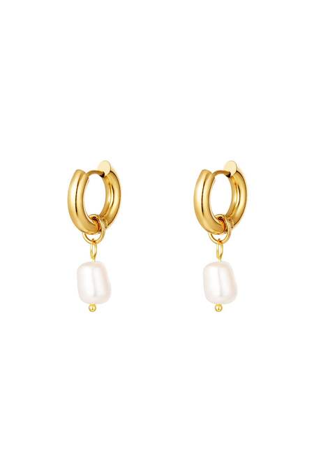 Orecchini in acciaio inox perle semplici Gold Stainless Steel 2