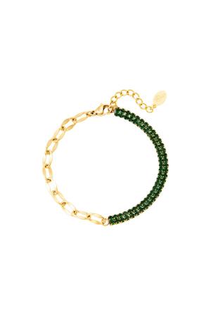 Armband Zirkon Und Kette Goldfarbe Edelstahl h5
