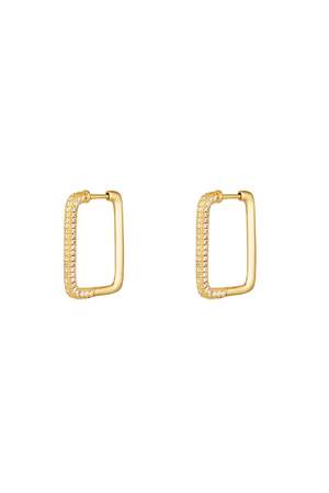 Boucles d'oreilles rectangle zircon Cuivré h5