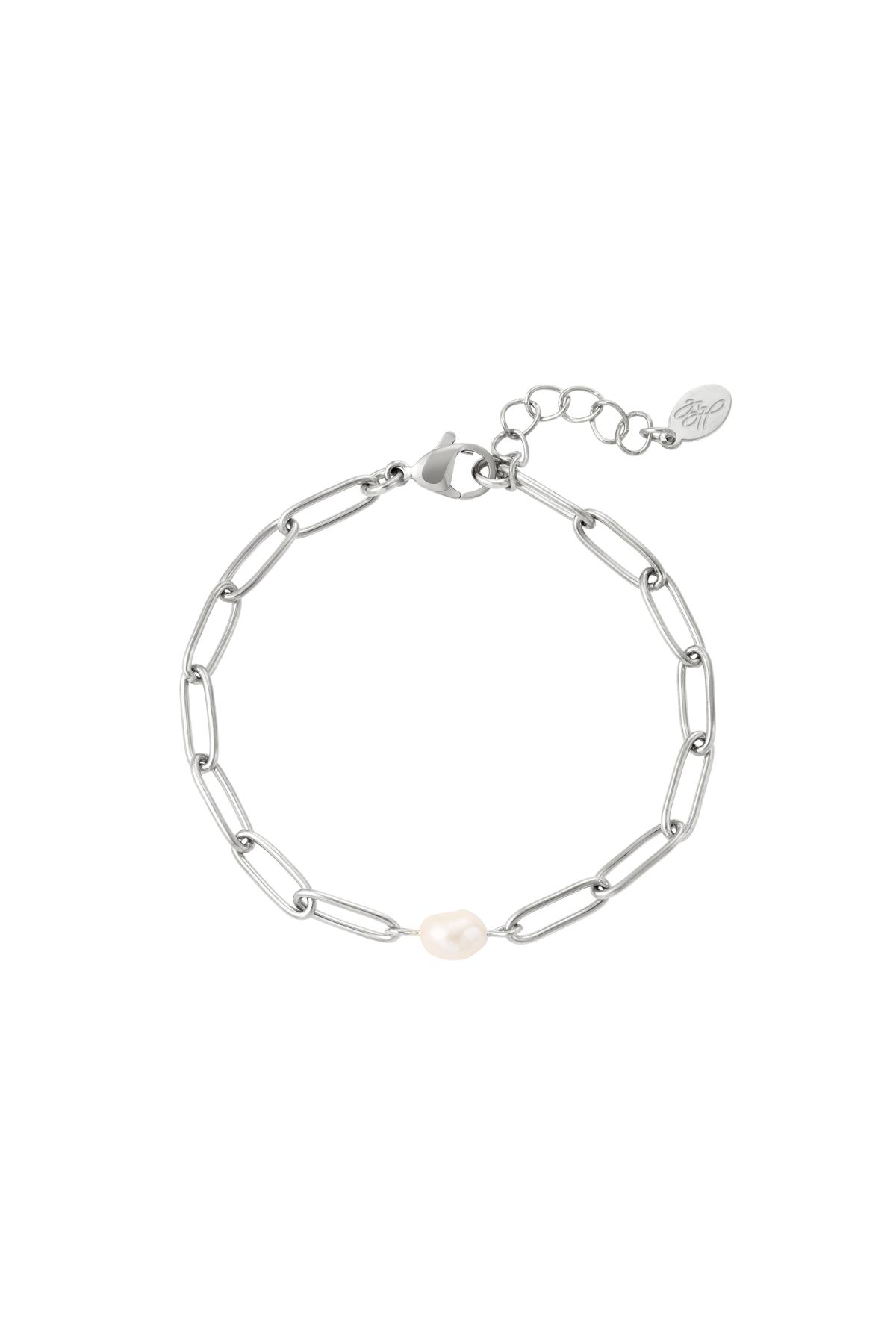 Groothandel Goudkleurig RVS Ovale Ketting Armband met Parel - Set van 1, foto 3 van 3