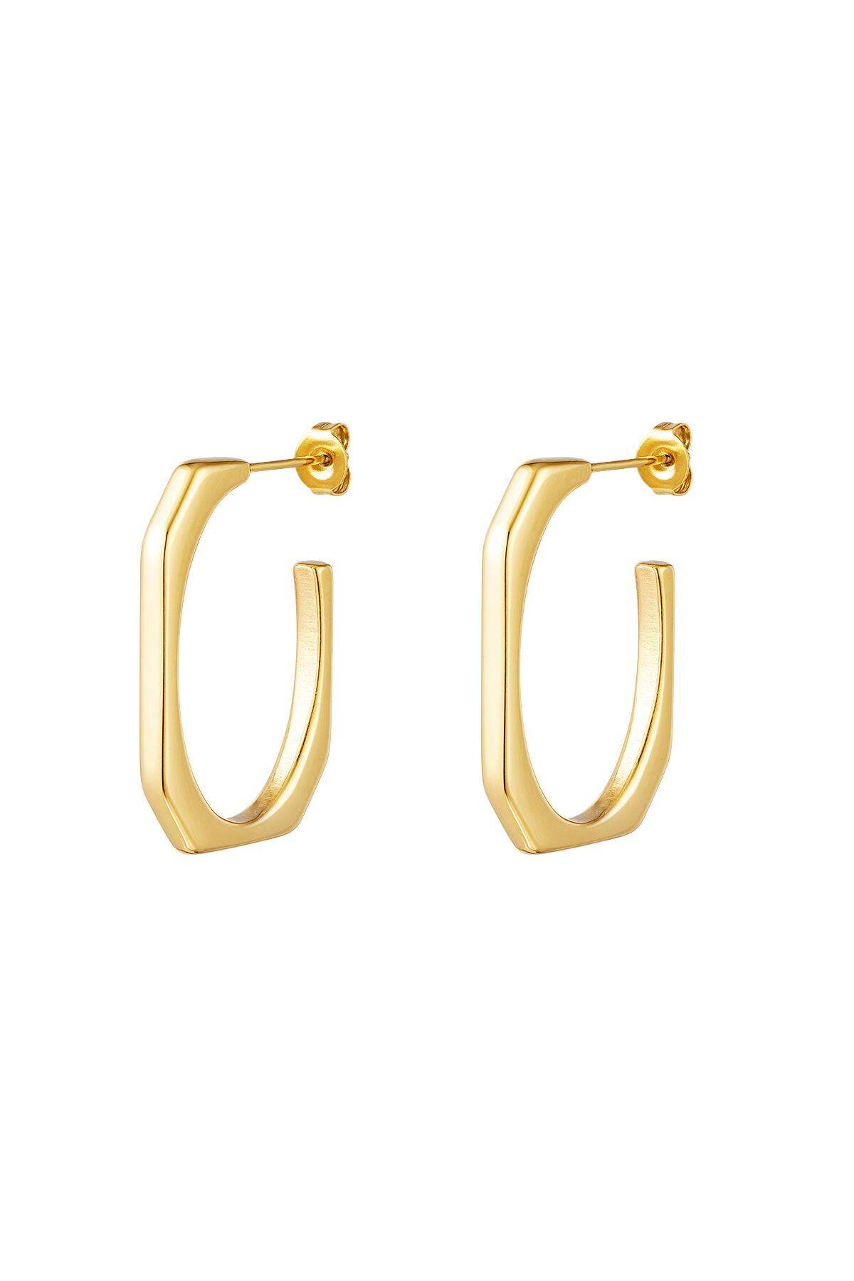 Ohrringe geometrisch Goldfarbe Edelstahl